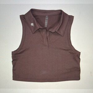 NWT Calvin Klein Performance Collared Neckline Cropped Sleeveless Woman Top XL